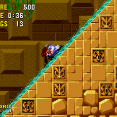Sonic the Hedgehog - Sliding down a watery slope