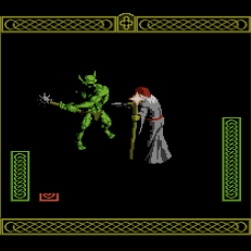 The Immortal - NES - Fights play out in a detailed battle scene.